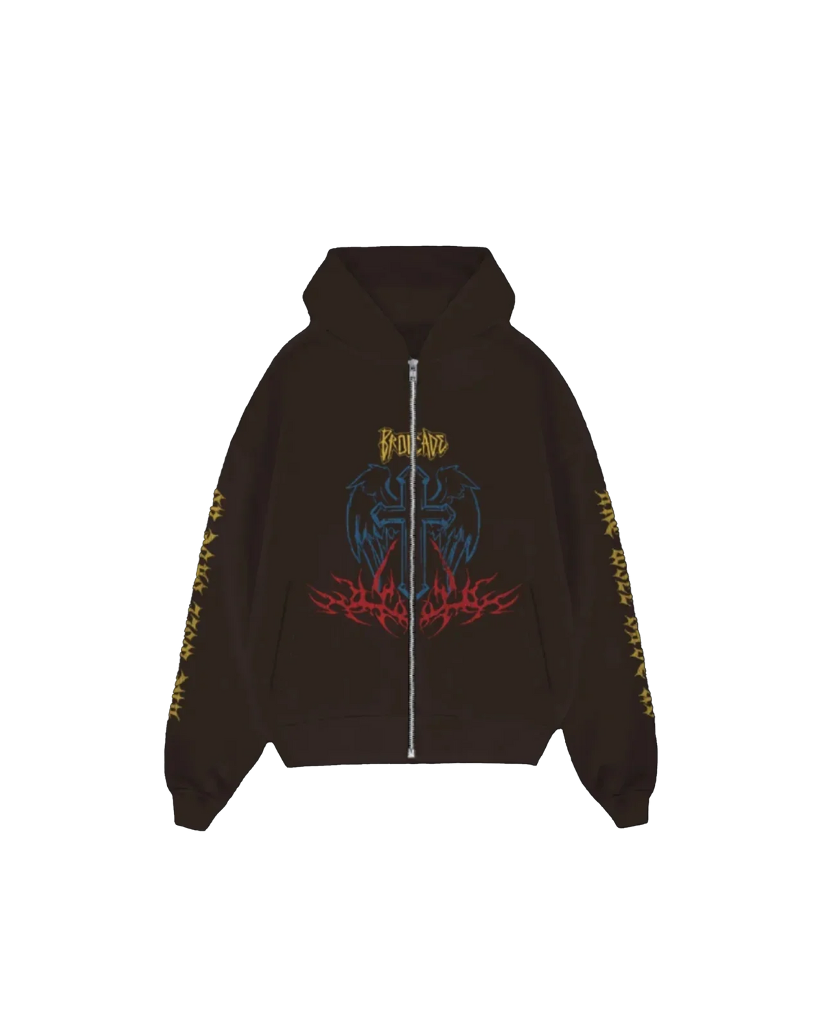 AWSU FUR BROWN ZIP UP HOODIE