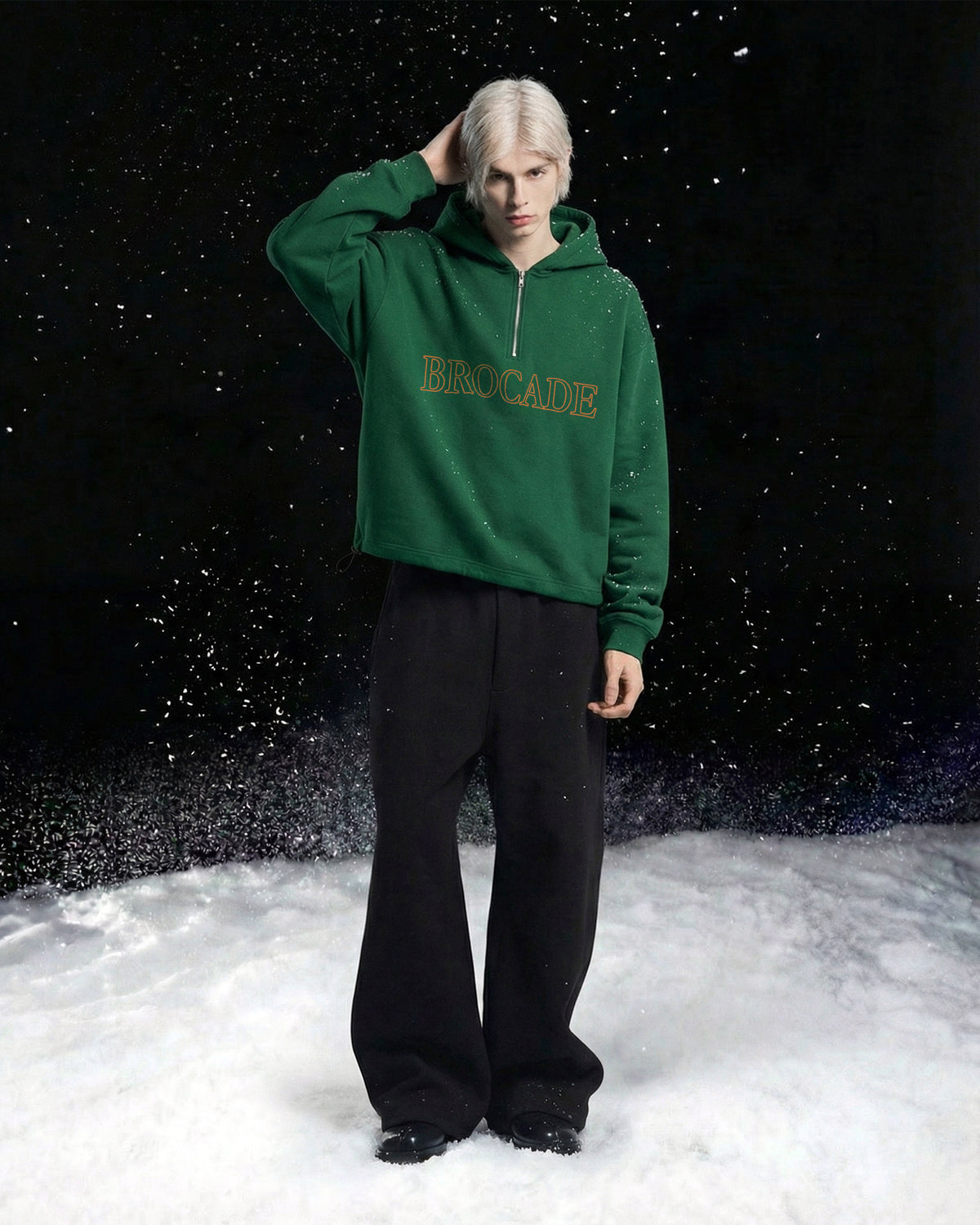 Velvet brocade pullover