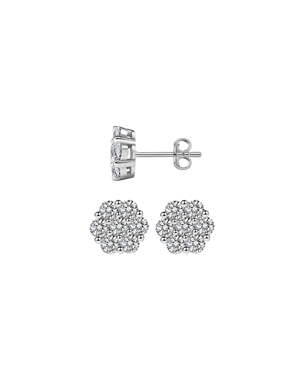 BROCADE ICYBLOOM FLORAL SHINE STUD EARRINGS