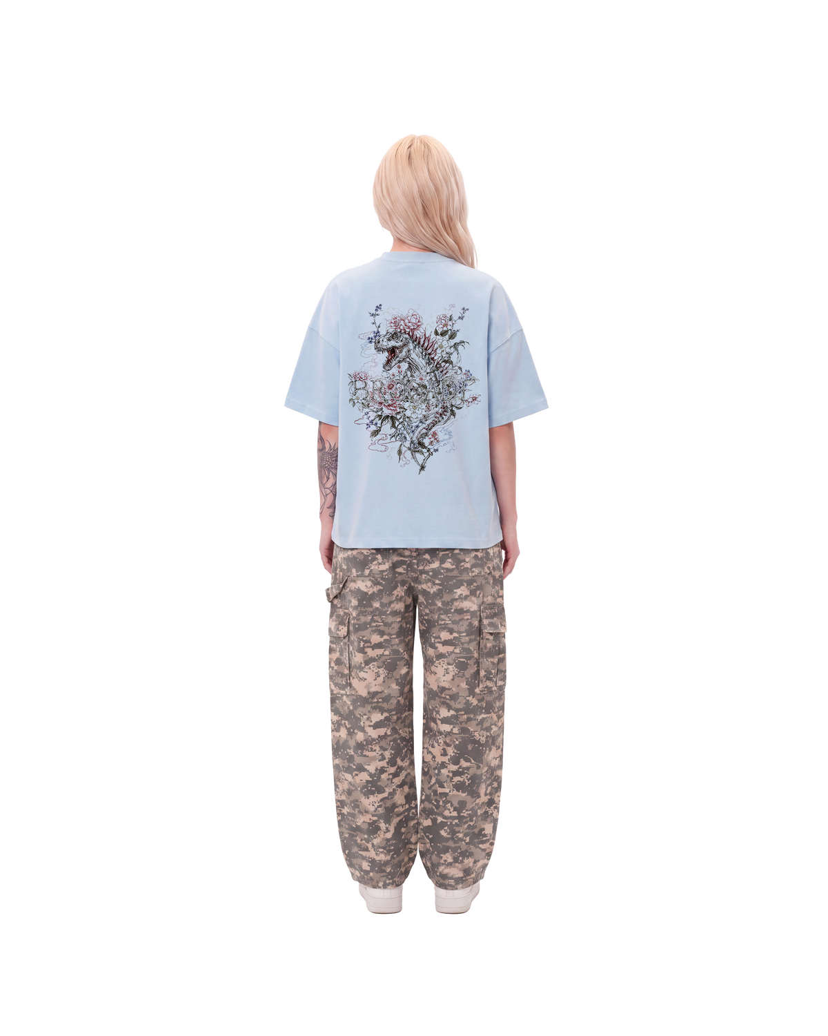 FLOWER OF BROCADE SKY BLUE