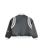 SATIN GREY BOMBER JACKET