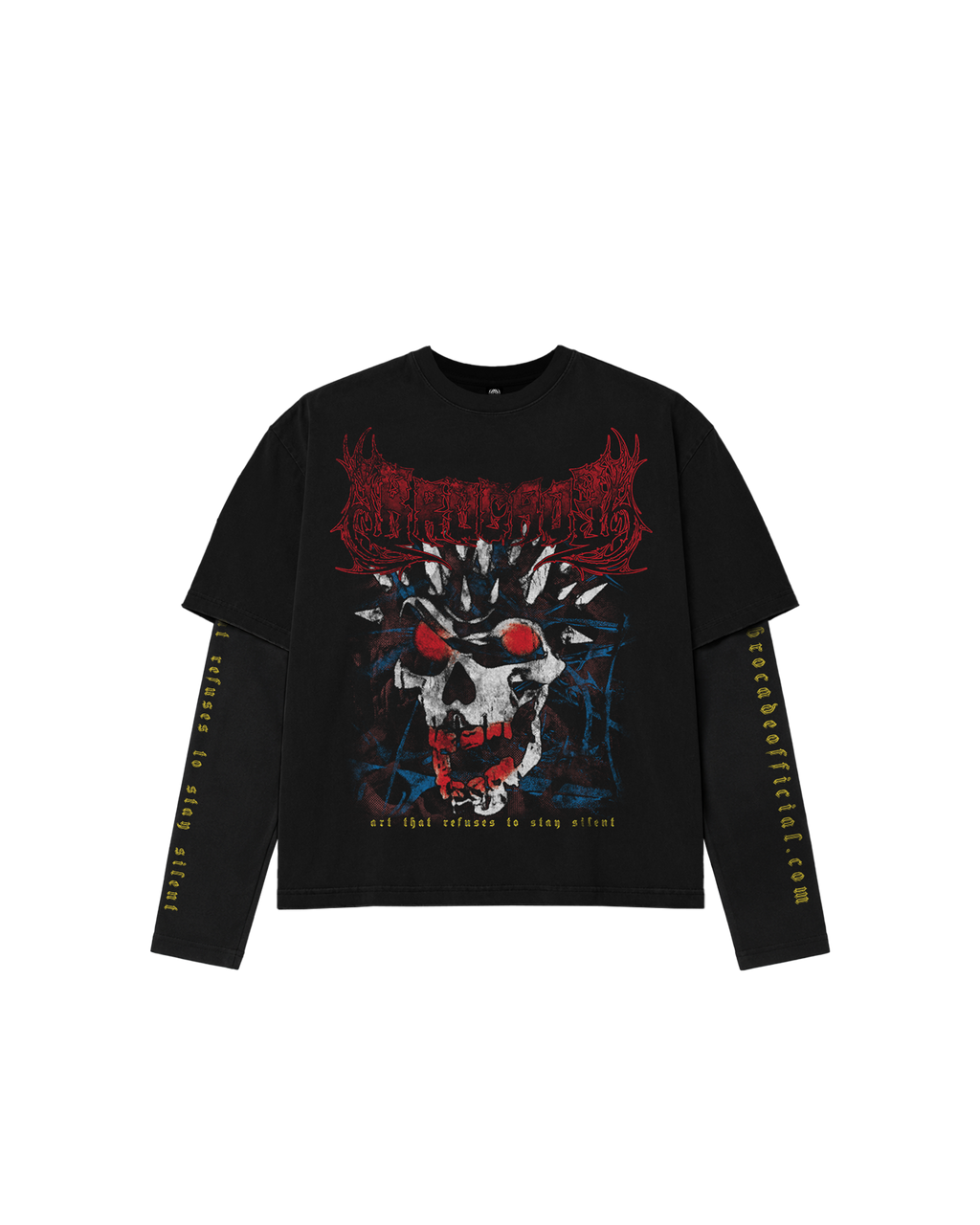GOTHIC SKULL DOUBLE LAYER TEE