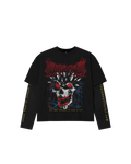 GOTHIC SKULL DOUBLE LAYER TEE