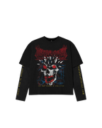GOTHIC SKULL DOUBLE LAYER TEE