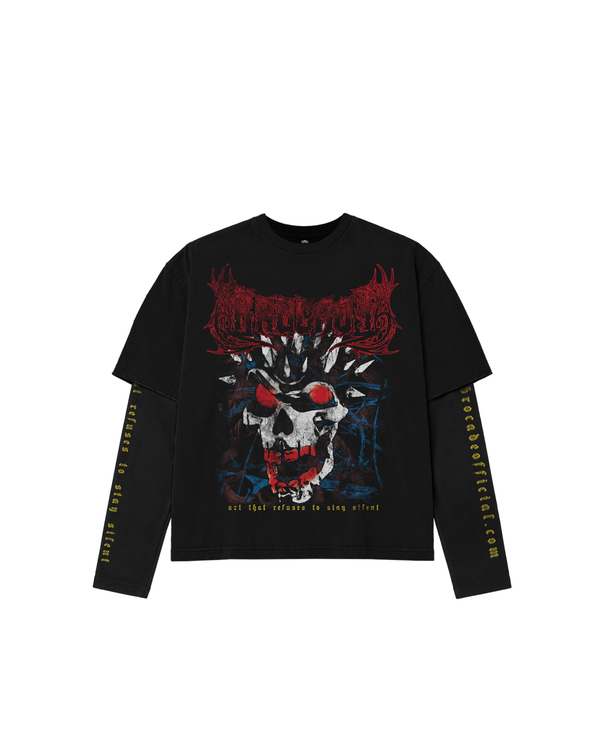 GOTHIC SKULL DOUBLE LAYER TEE