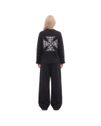 CROSSOVER RAGLAN SWEATSHIRT BLACK