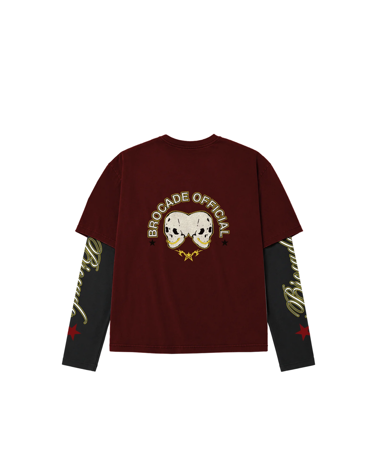 TWIN SKULL LAYERED TEE