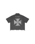Unisex Distressed Plaid Boxy Shirt