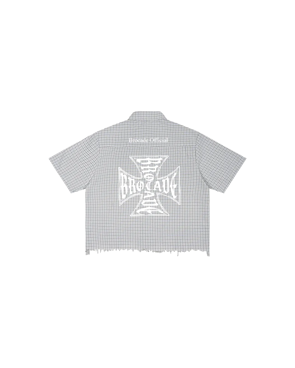 Unisex Distressed Plaid Boxy Shirt