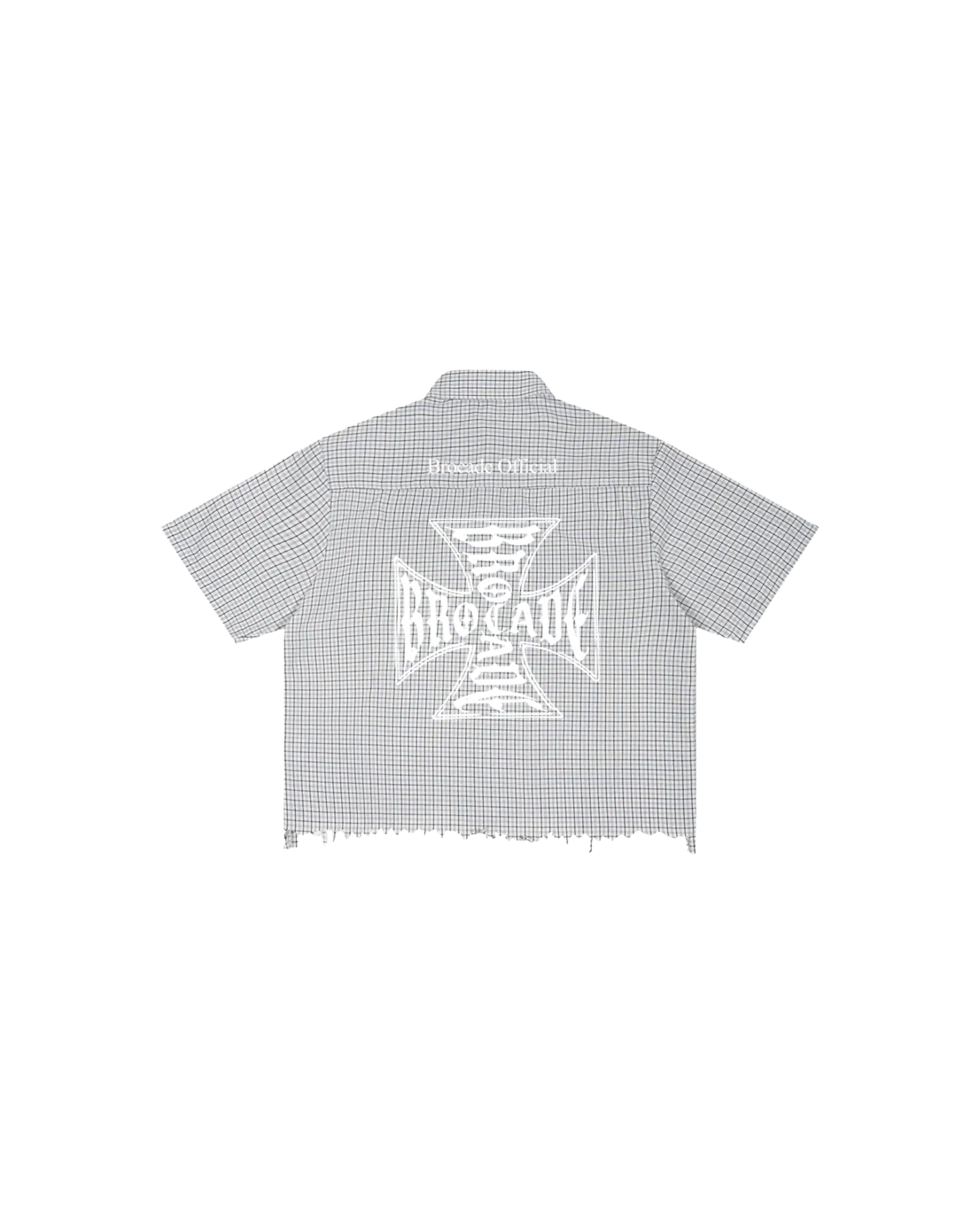 Unisex Distressed Plaid Boxy Shirt