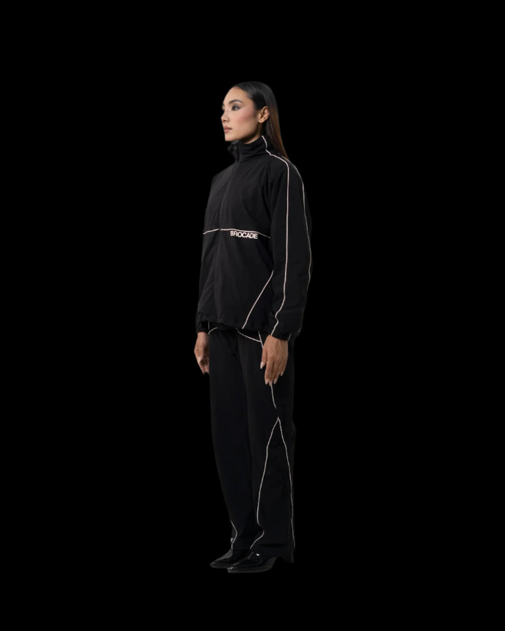 TRICOLOR PIPED ELEGANCE TROUSER BLACK