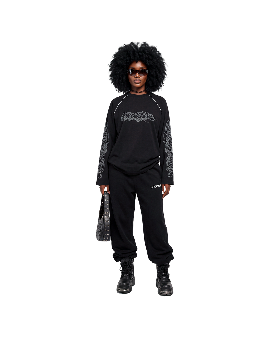BLACK PIPING SWEATSHIRT