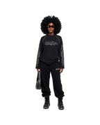 BLACK PIPING SWEATSHIRT