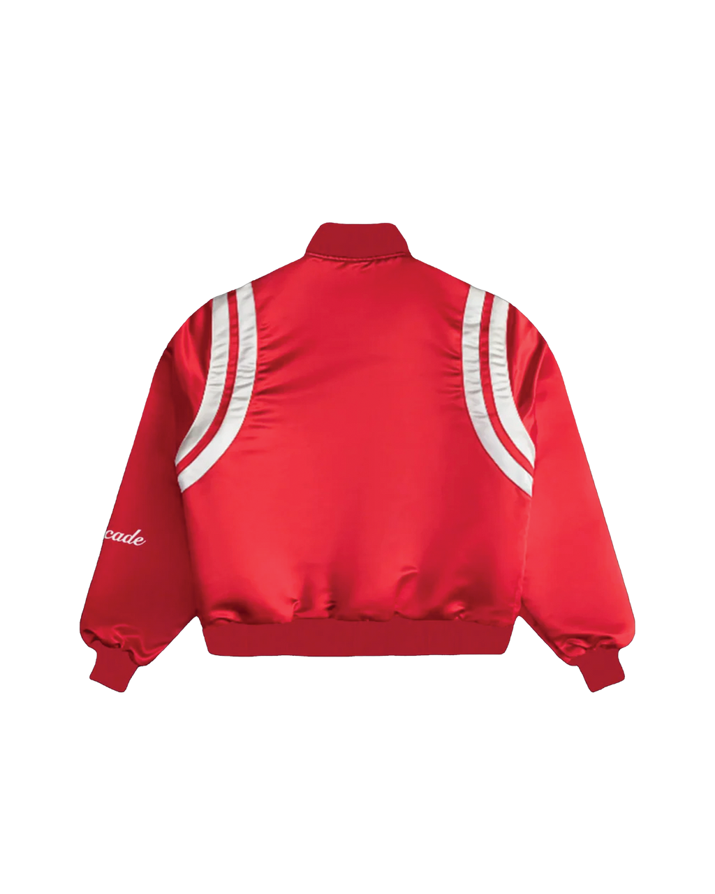 SATIN RED BOMBER JACKET