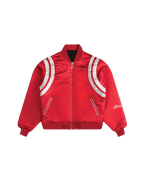 SATIN RED BOMBER JACKET