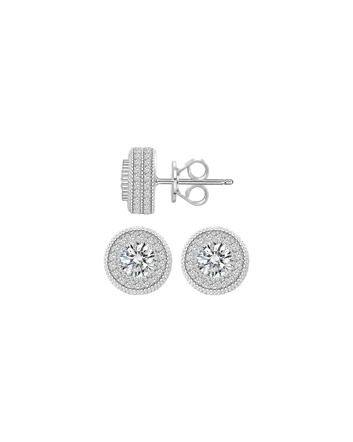 BROCADE ICEPULSE ROUND STUD EARRINGS